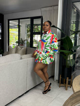 Load image into Gallery viewer, Abstract Floral “Zanzibar” Long Sleeve Short Set
