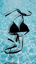 Load image into Gallery viewer, Maui Black Linen Bikini Top
